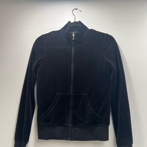Juicy Couture Black Velour Jacket with Gold Accents